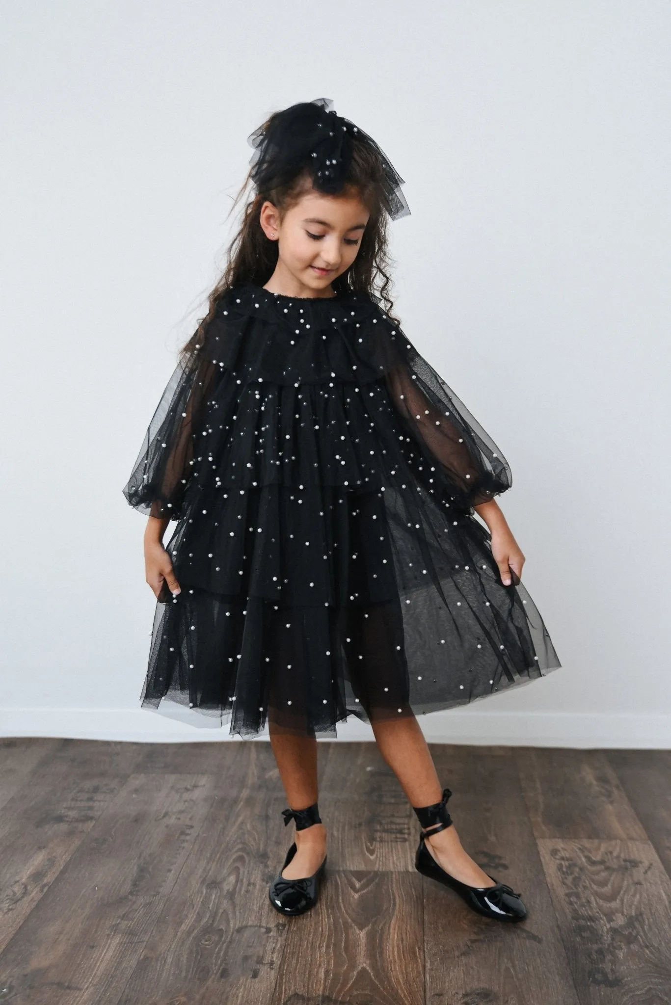DOLLY Pearl Pierrot Tulle dress - Black