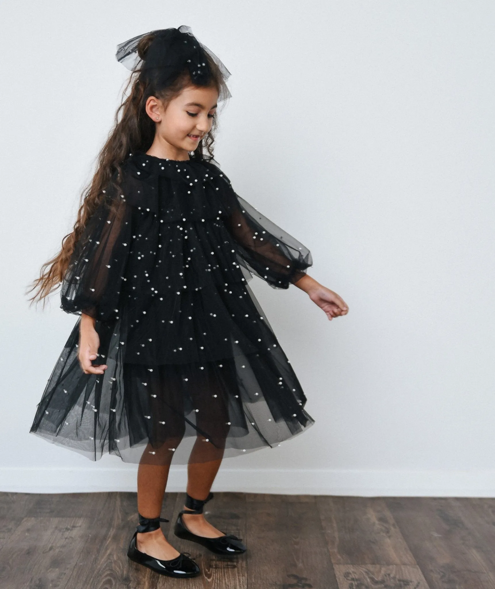 DOLLY Pearl Pierrot Tulle dress - Black