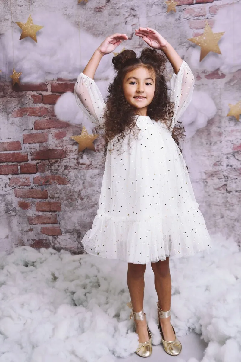 DOLLY Stars & Moon Tulle Empress Dress White