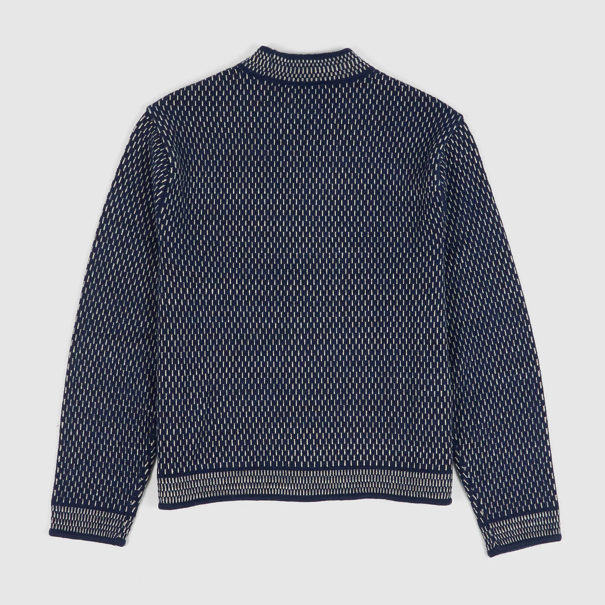Double RL Indigo Cotton-Wool V-Neck Cardigan