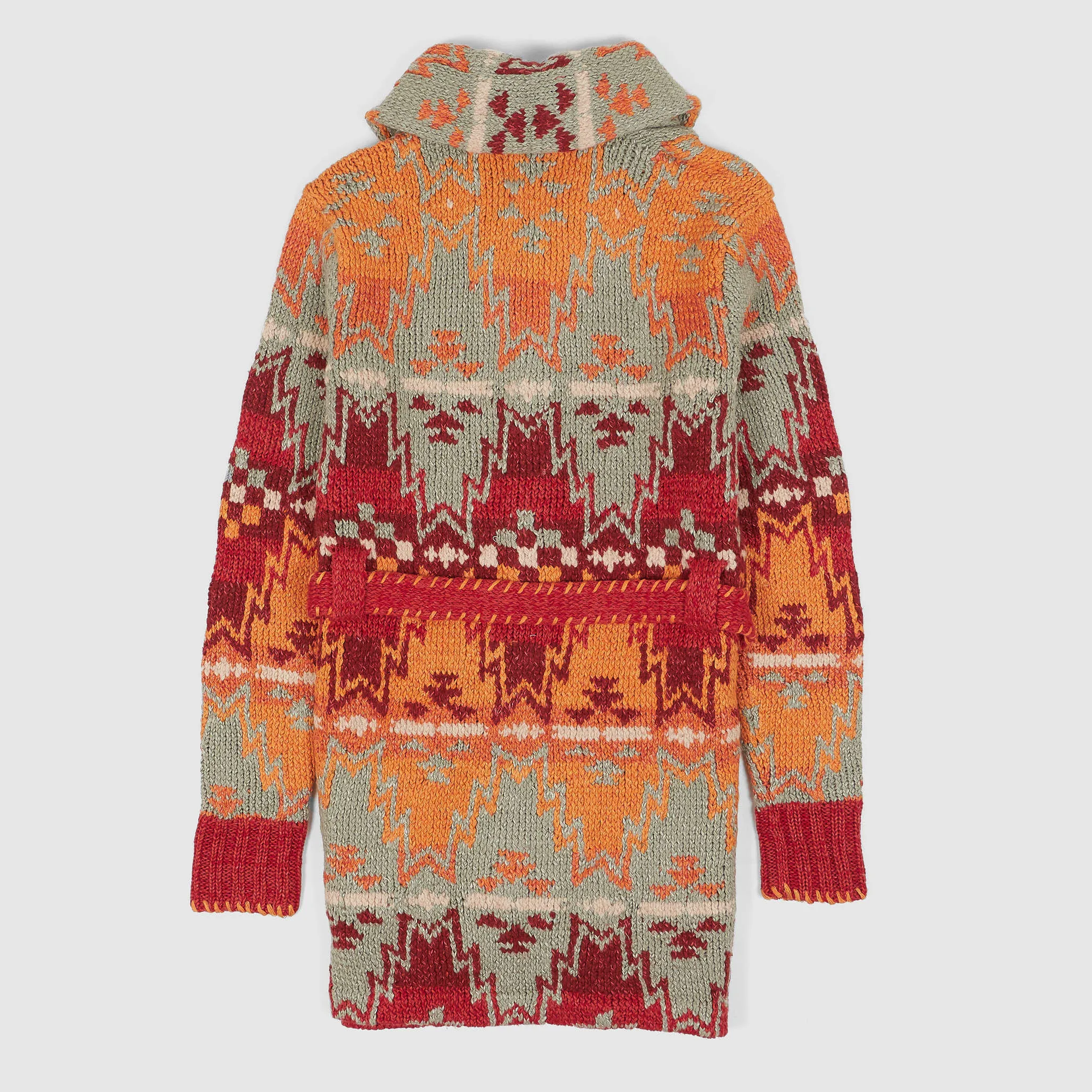 Double RL Ladies Hand-Knit Shawl Collar Ranch Cardigan