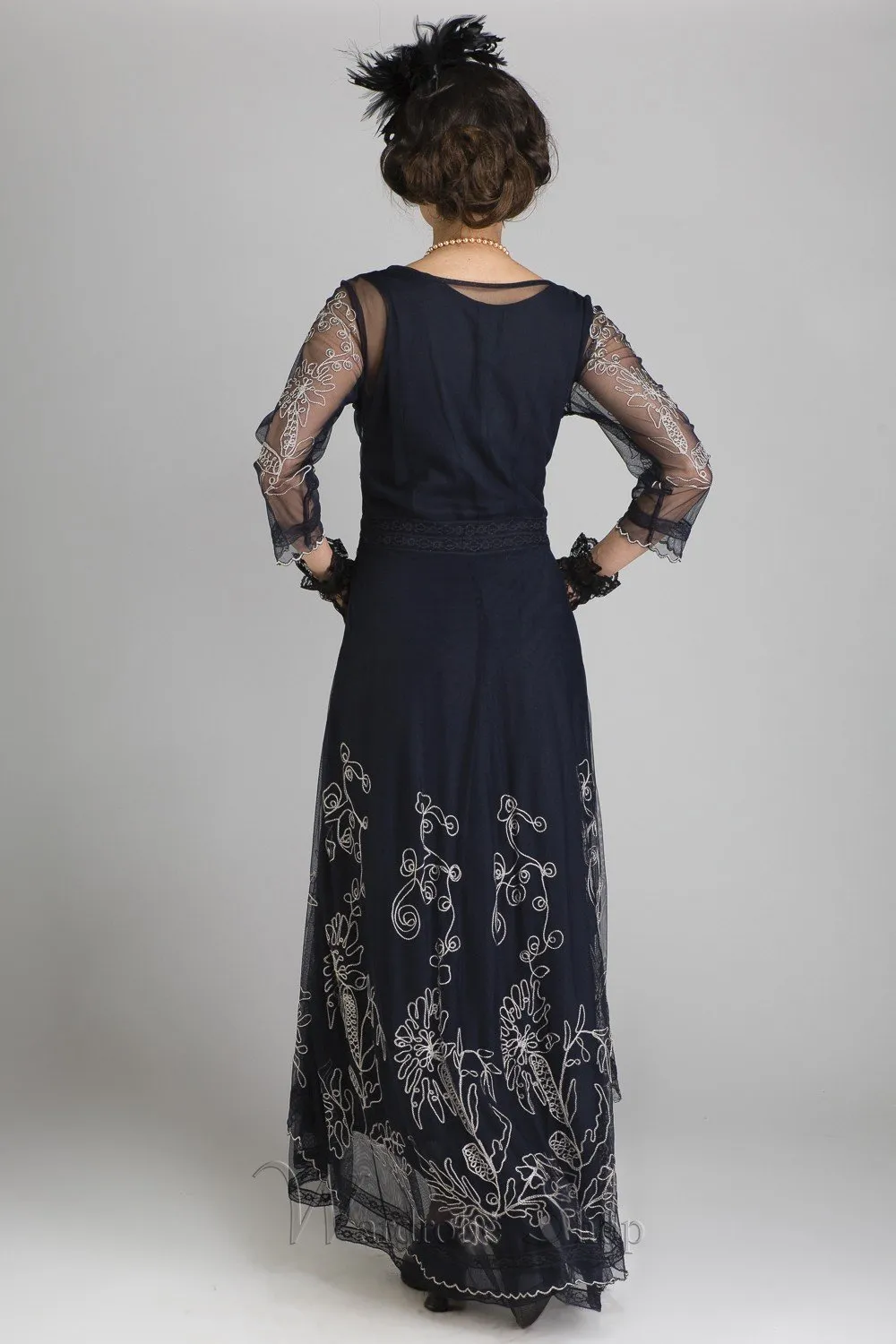 Downton Abbey Tea Party Gown in Sapphire by Nataya