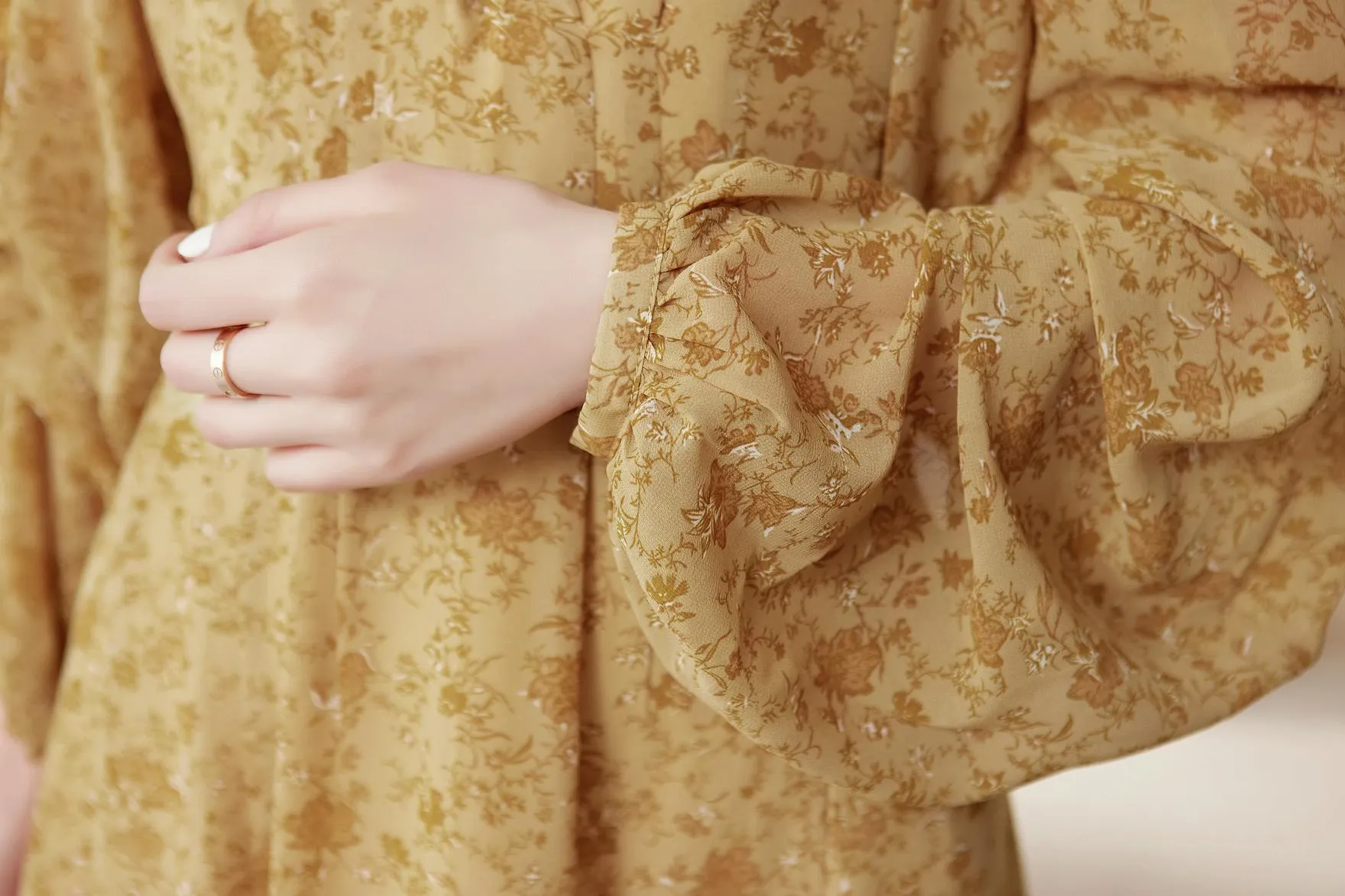 Elegant Calf-length Dress with Button Detailing for Women