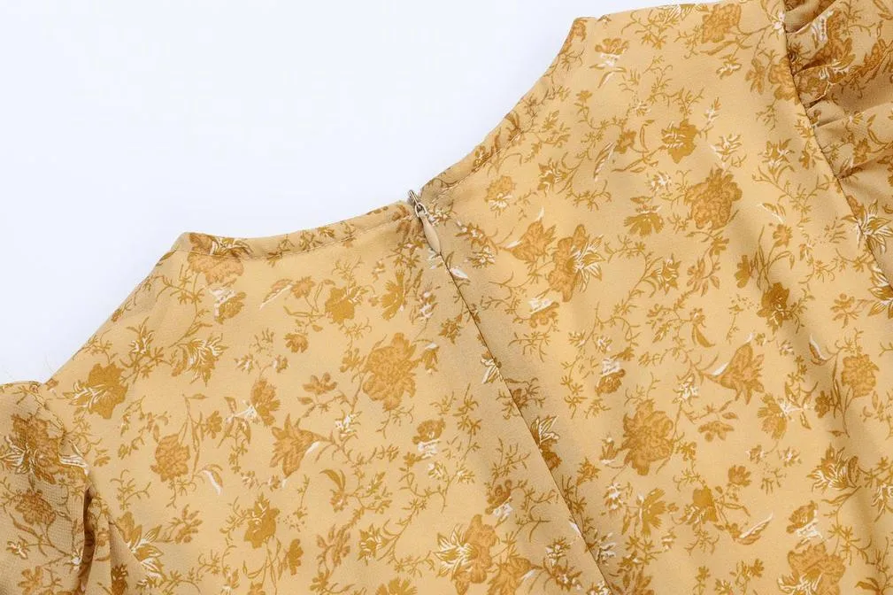 Elegant Calf-length Dress with Button Detailing for Women