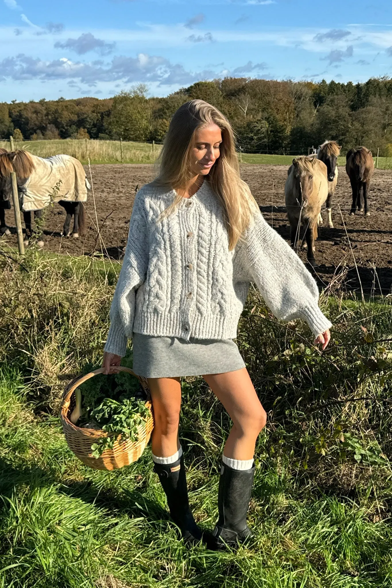EllaIC Cardigan - Lysegrå
