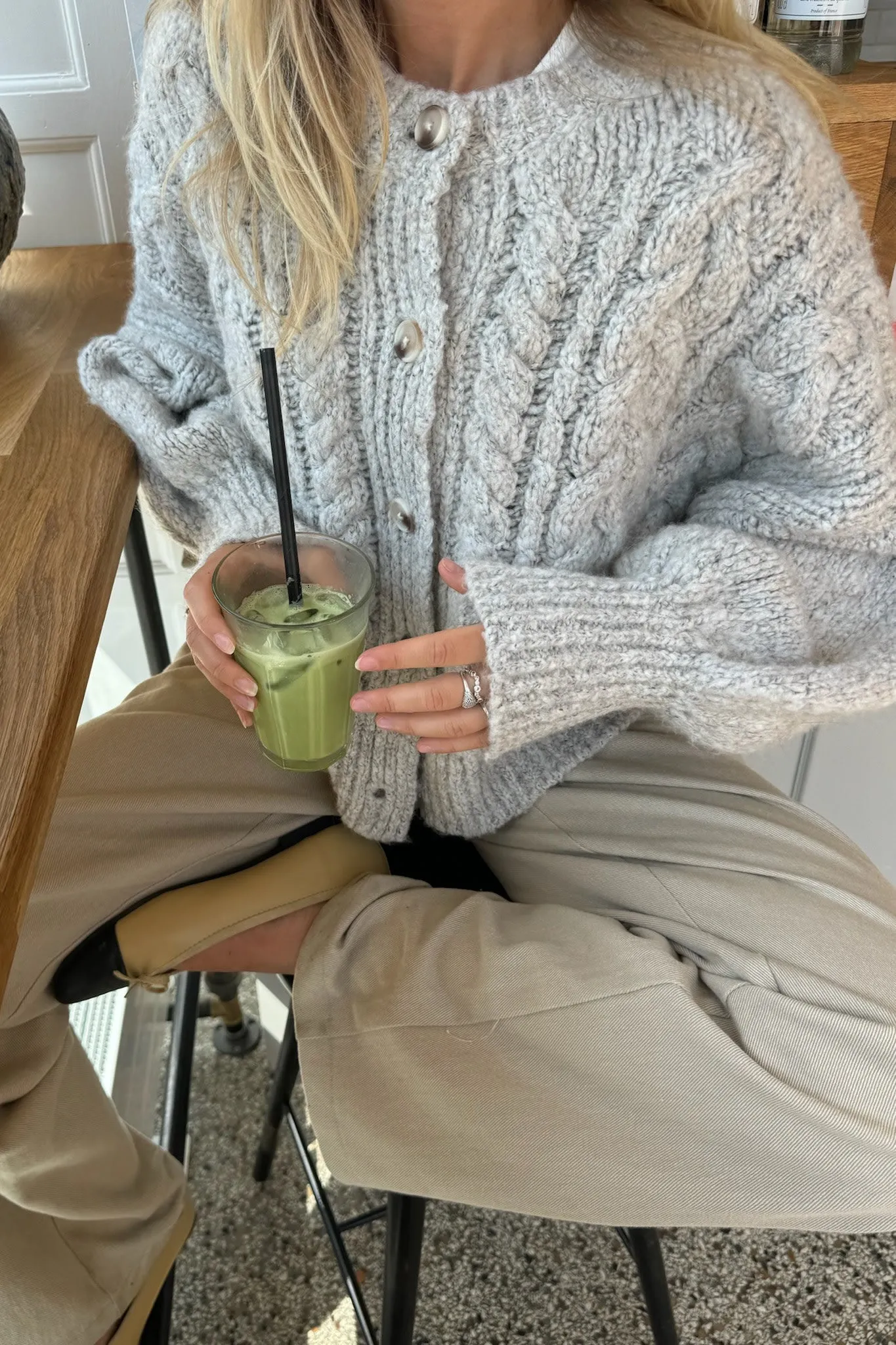 EllaIC Cardigan - Lysegrå