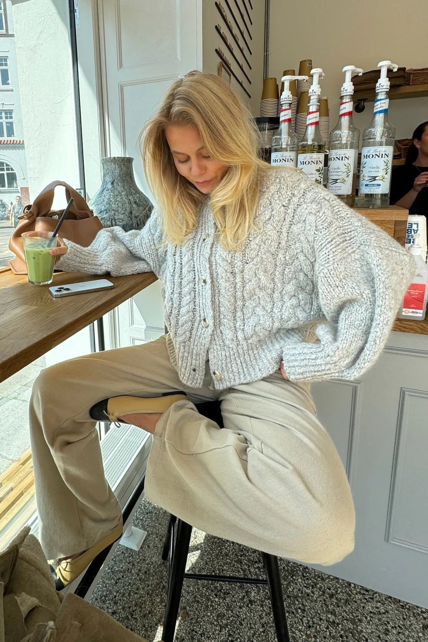 EllaIC Cardigan - Lysegrå