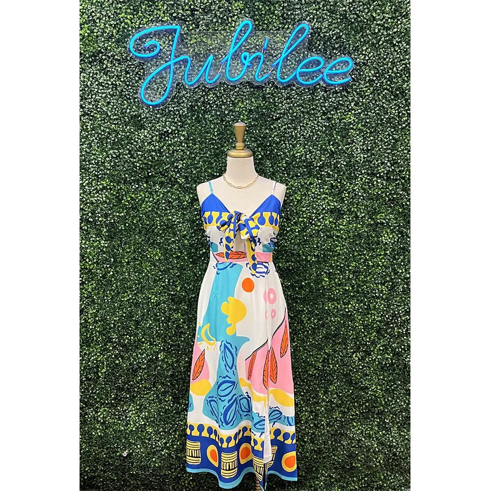 Ellie Bow Tie Split Dress