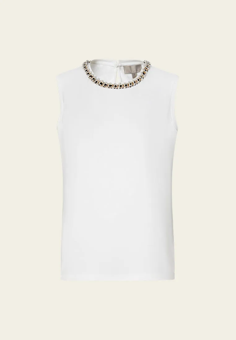 Embellished Chain-detail Sleeveless Top