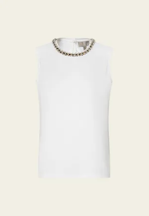 Embellished Chain-detail Sleeveless Top