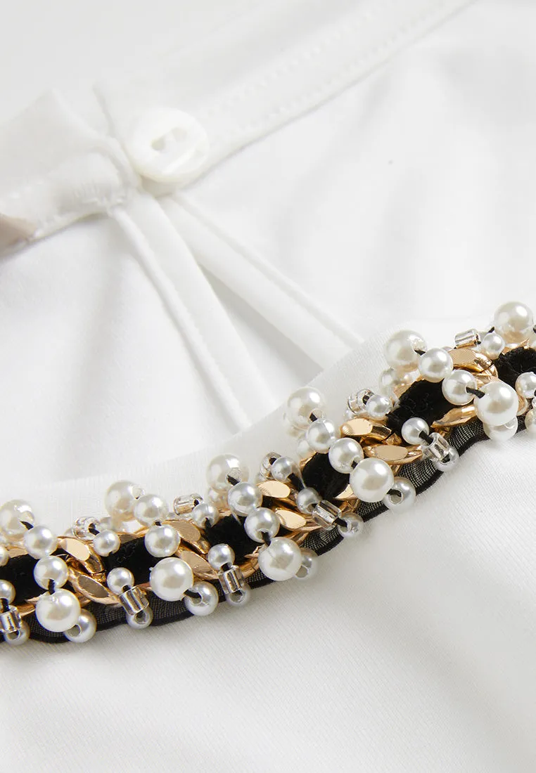 Embellished Chain-detail Sleeveless Top