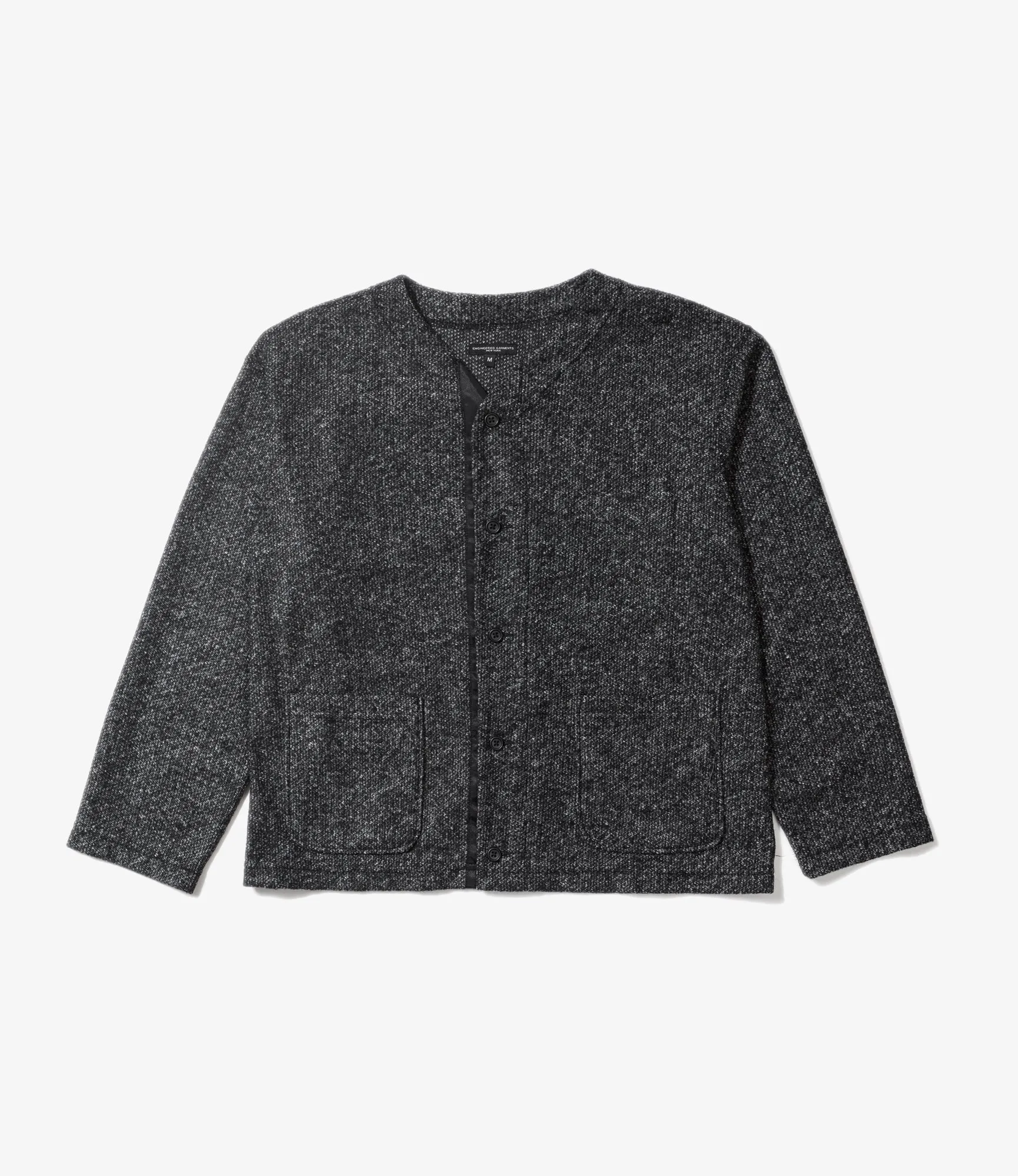 Engineered Garments Knit Cardigan - Charcoal Wool Poly Melange Knit