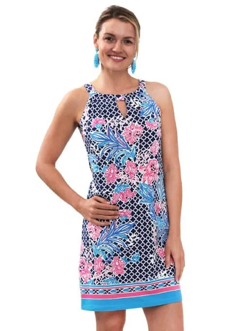 Engineered Knit Dress Sleeveless Halter Neck Style 146E80 NP