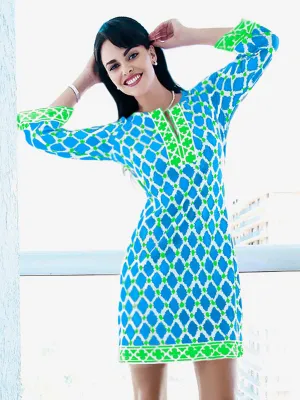 Engineered Knit Dress Slit Neck Style 580B15 TL