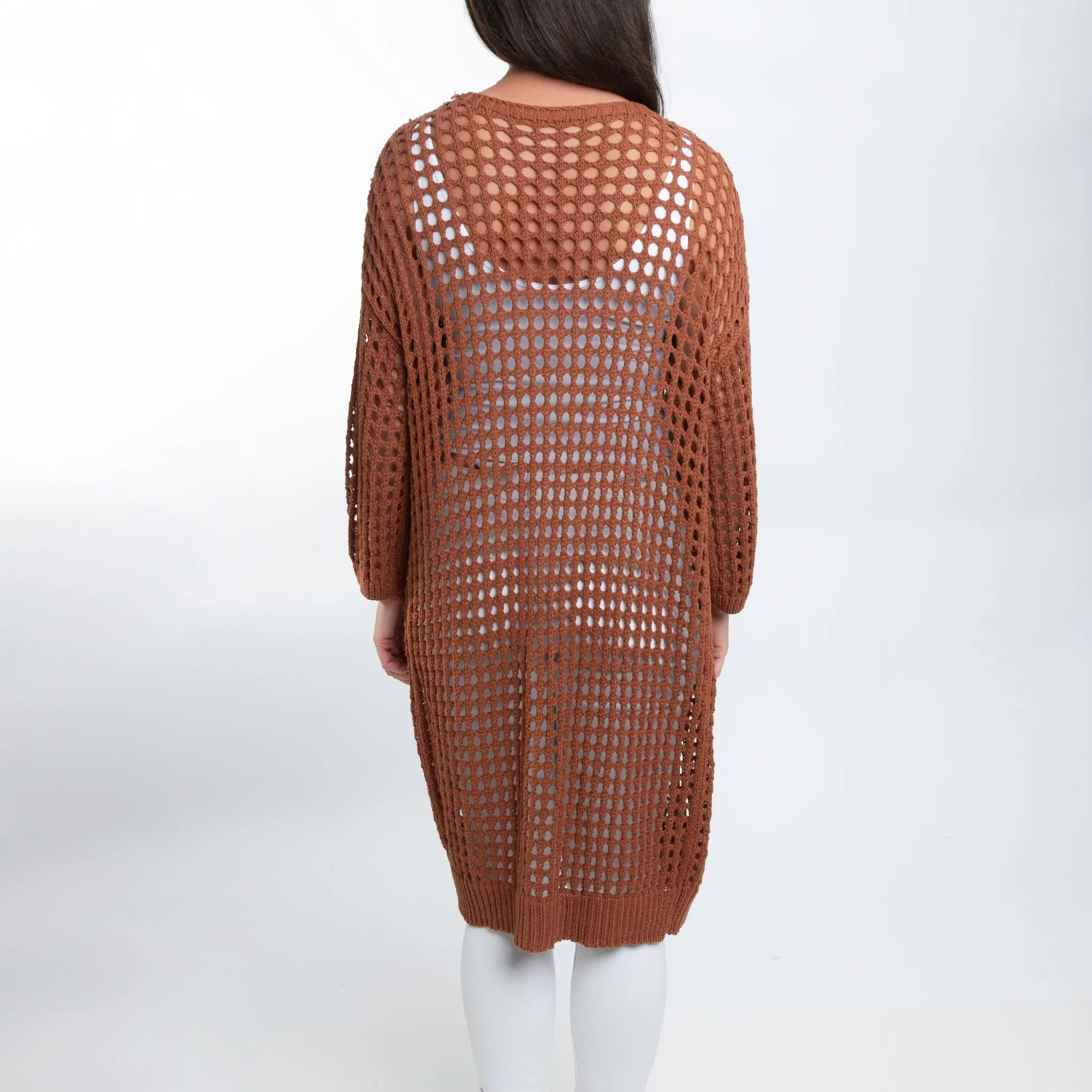 Enya Long Crochet Cardigan