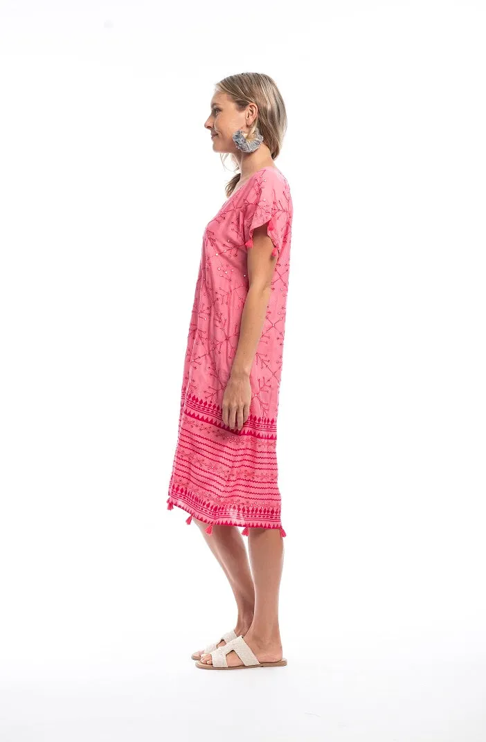 Escape Nur Fuchsia V Shift Dress