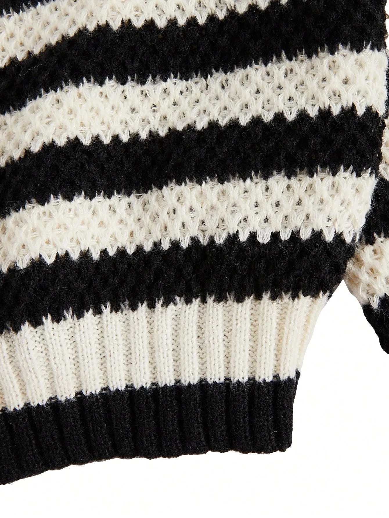 Essnce Striped Pattern Button Front Cardigan