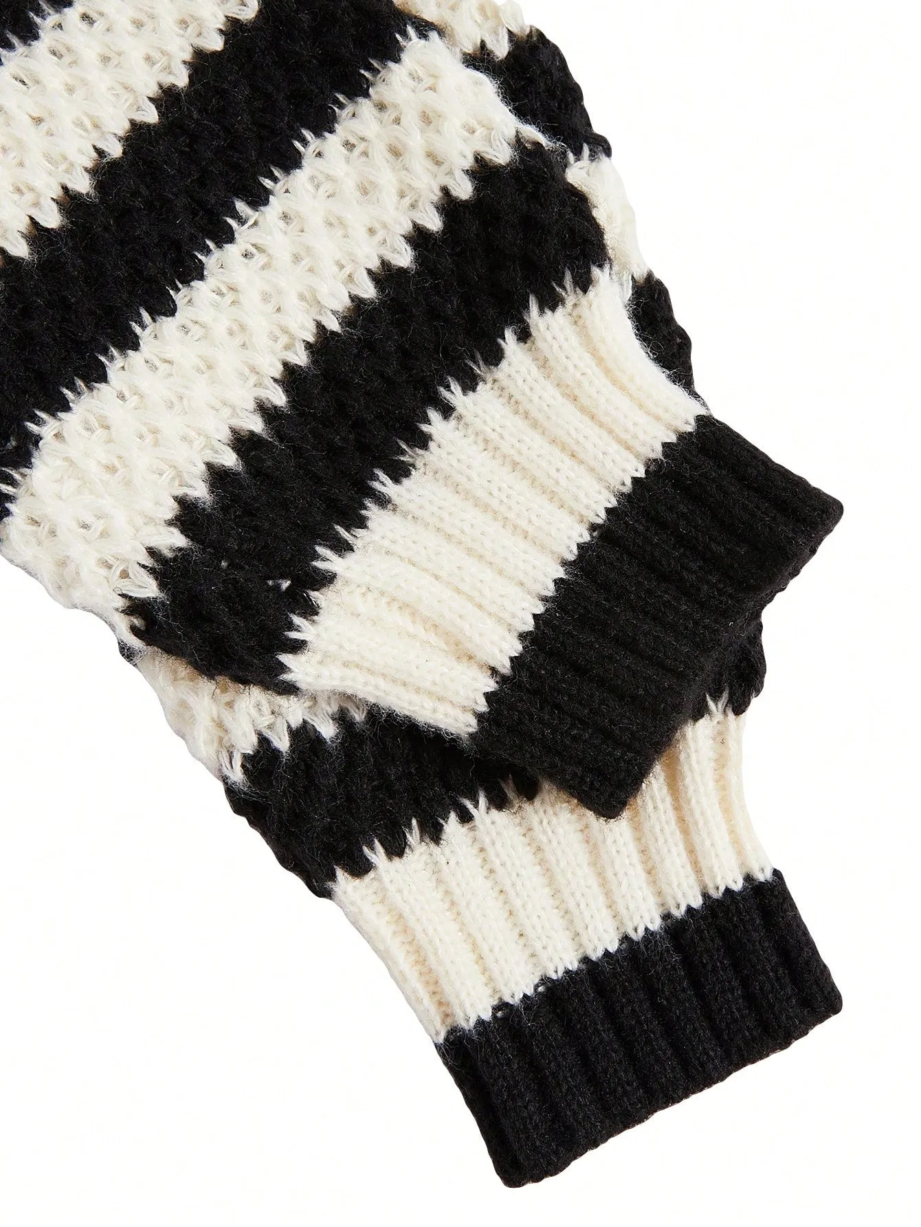 Essnce Striped Pattern Button Front Cardigan