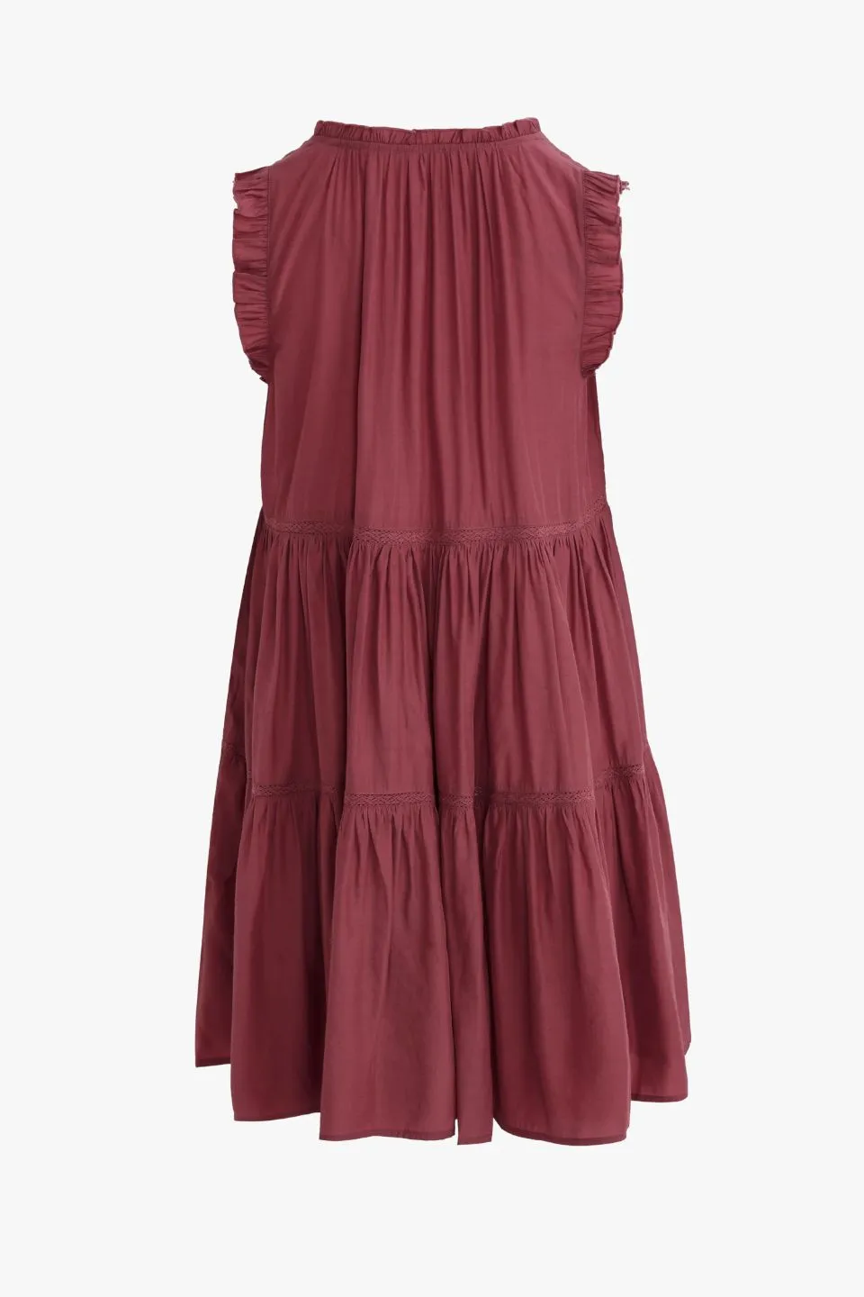 Etna Terracotta Tiered Summer Shift Mini Dress
