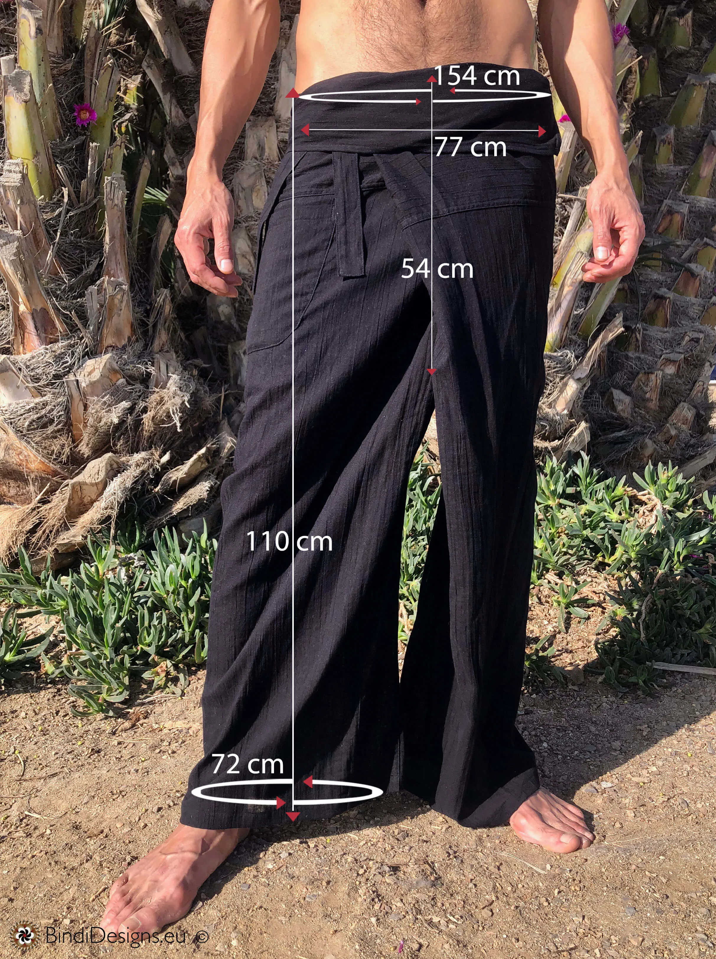 Extra Light Cotton Thai Fisherman Pants Black