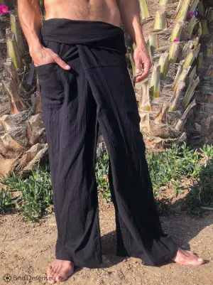Extra Light Cotton Thai Fisherman Pants Black
