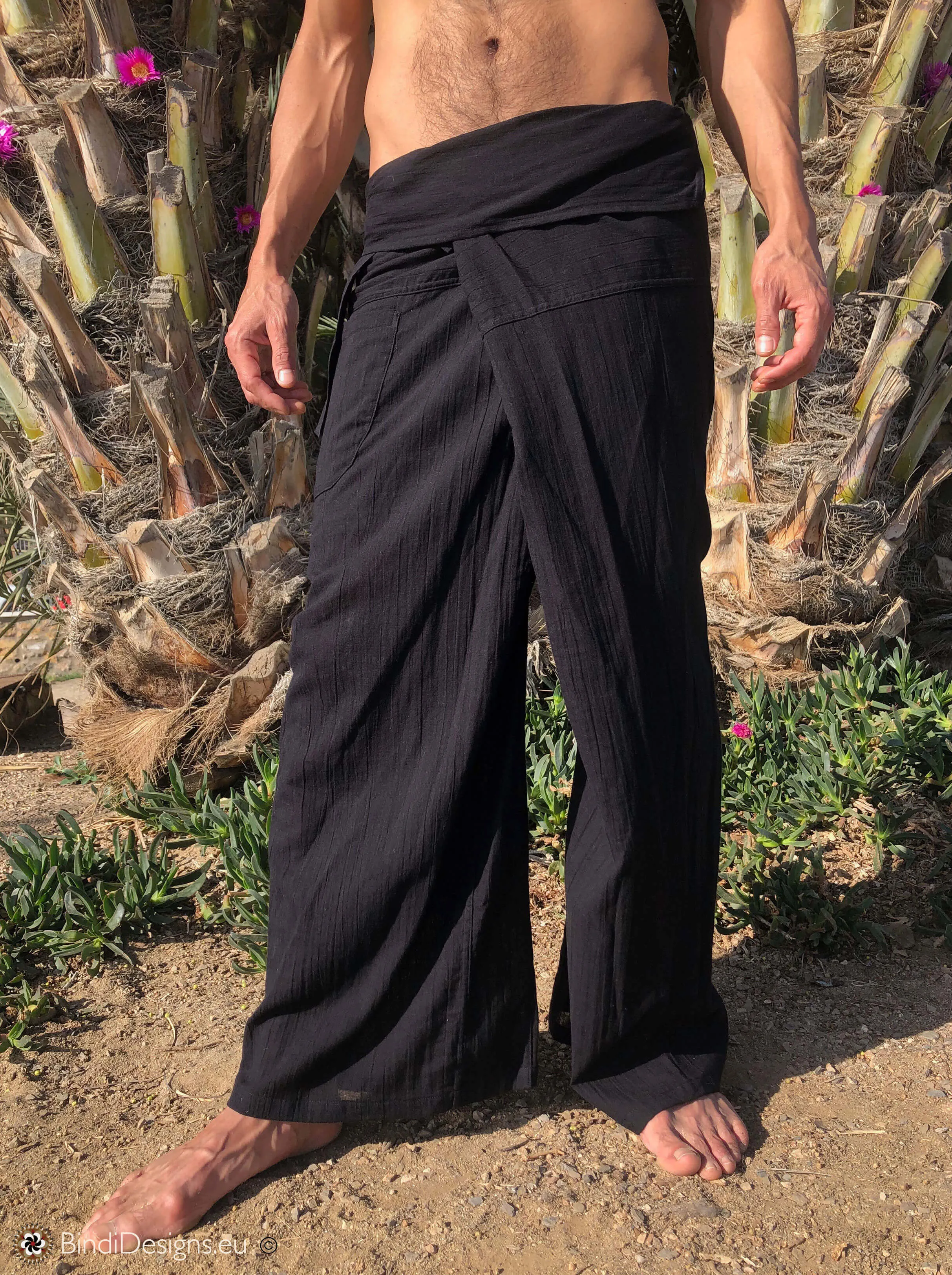 Extra Light Cotton Thai Fisherman Pants Black
