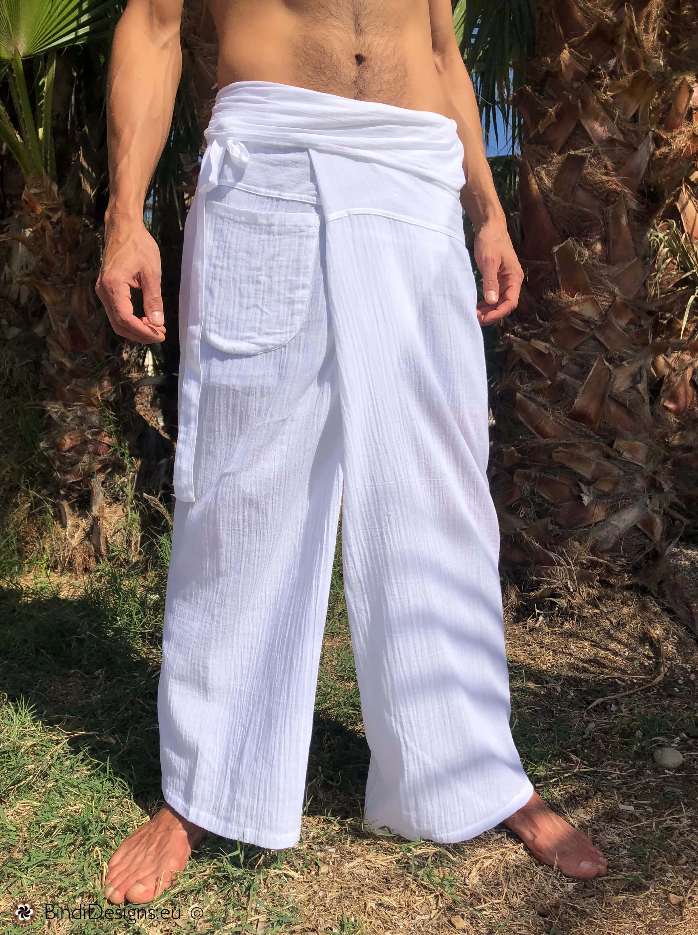 Extra Light Cotton Thai Fisherman Pants White