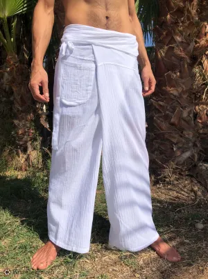 Extra Light Cotton Thai Fisherman Pants White