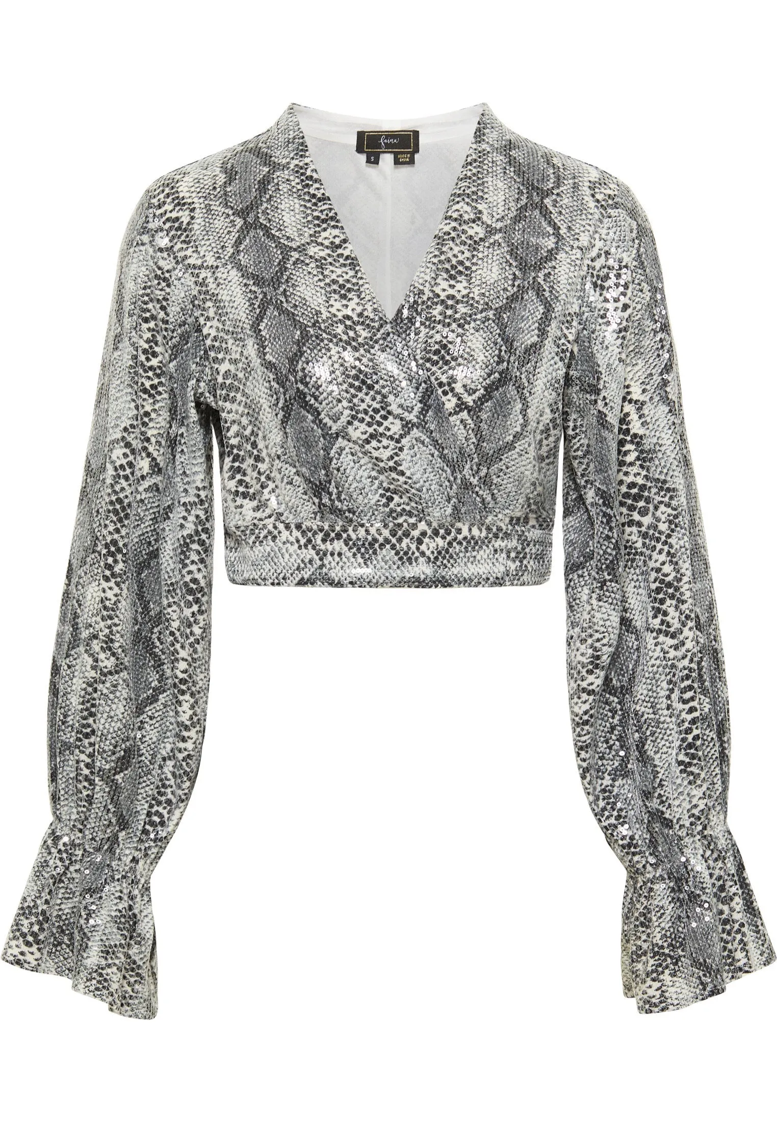 faina Women's Wrap Blouse With Sequins