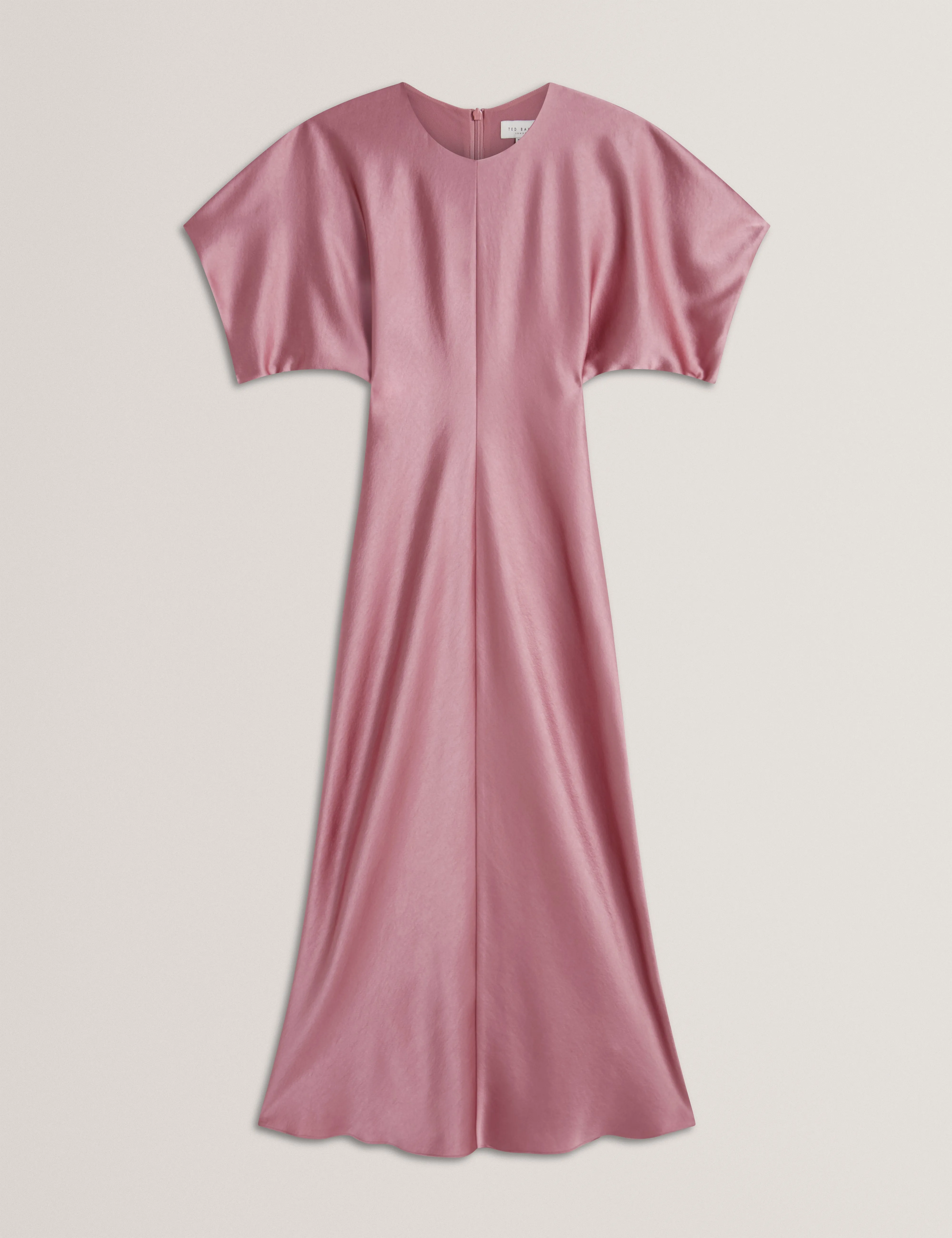 Fianaa Slouch Sleeve Waisted Column Dress Mid-Pink