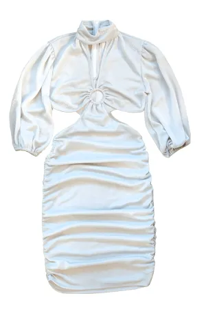 fiona dress in silver dime