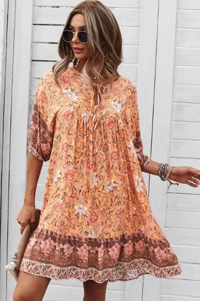 Floral babydoll shift dress