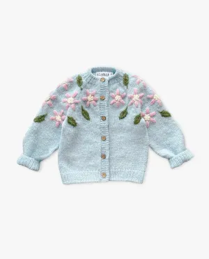 Flower Rain cardigan  | Blue