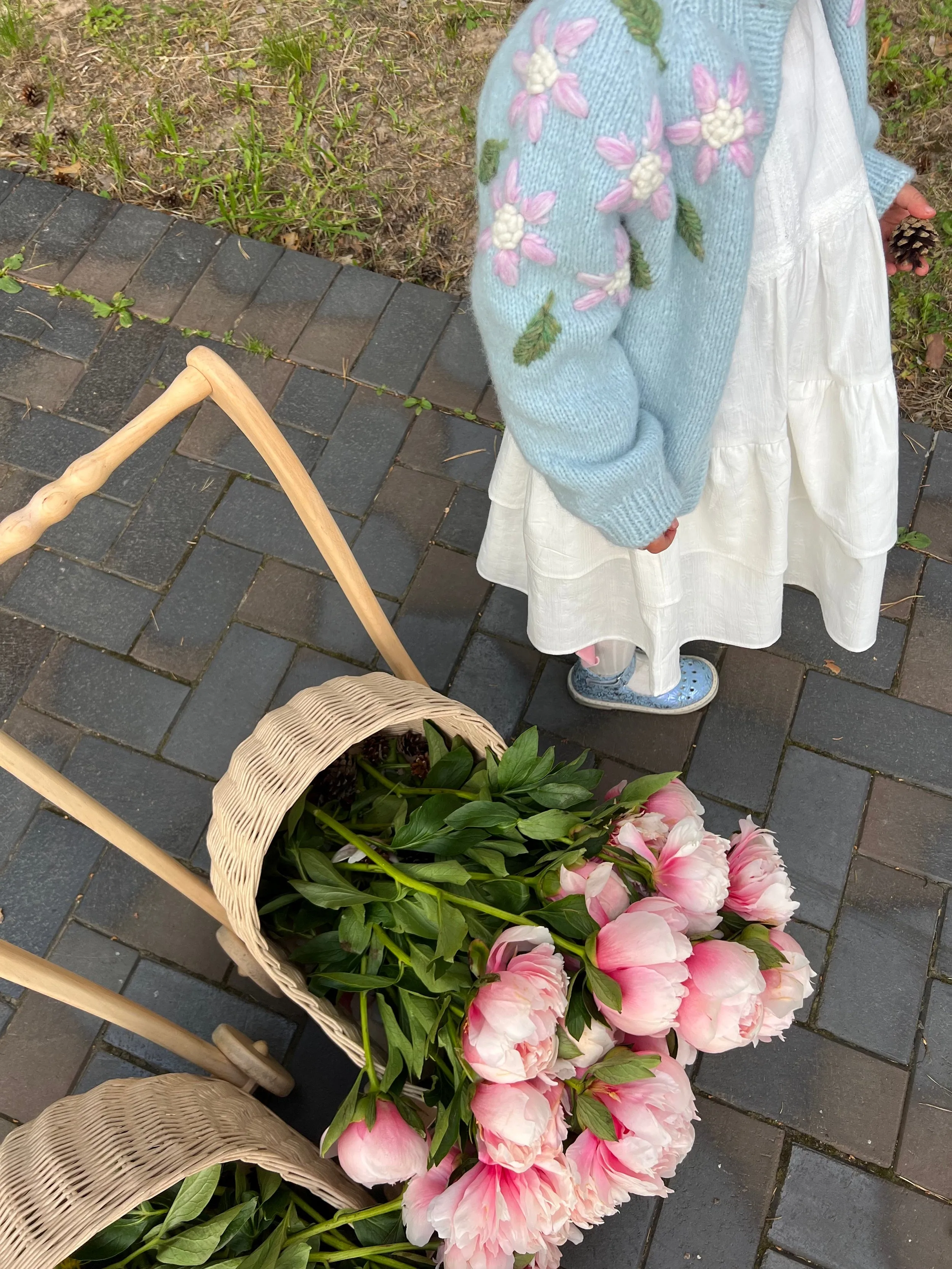 Flower Rain cardigan  | Blue