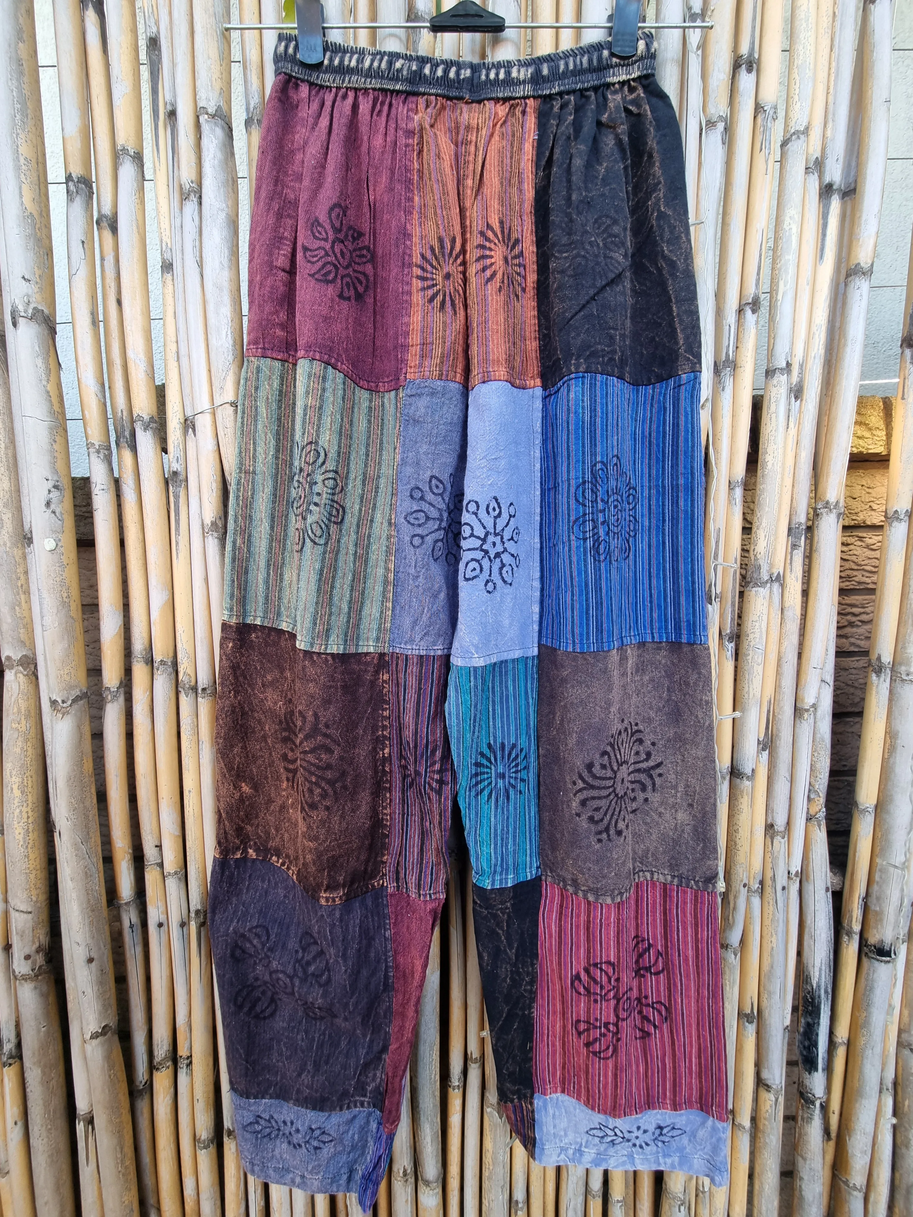 Fluorite Cotton Patchwork Pants (Medium)