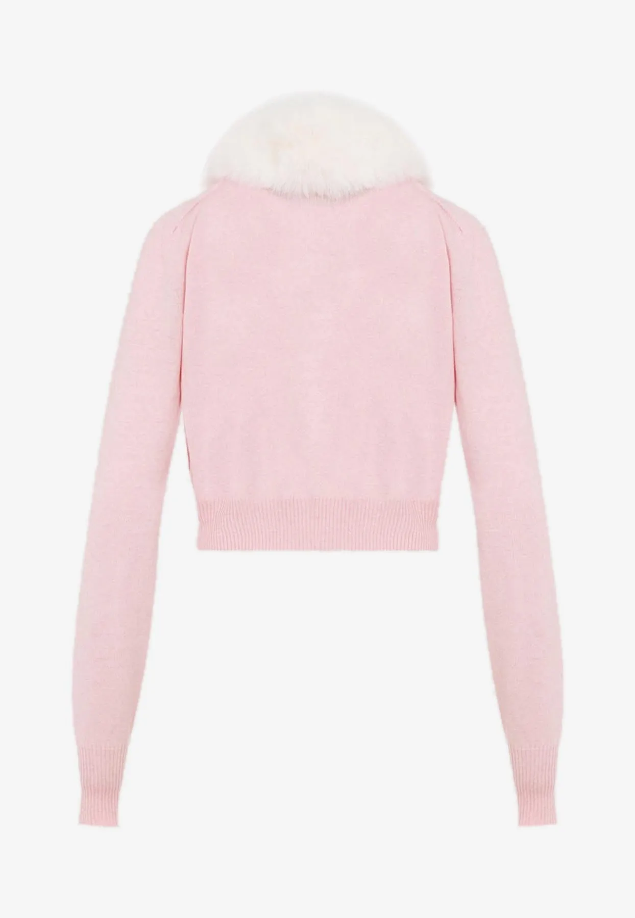 Fur-Collar Wool Cardigan