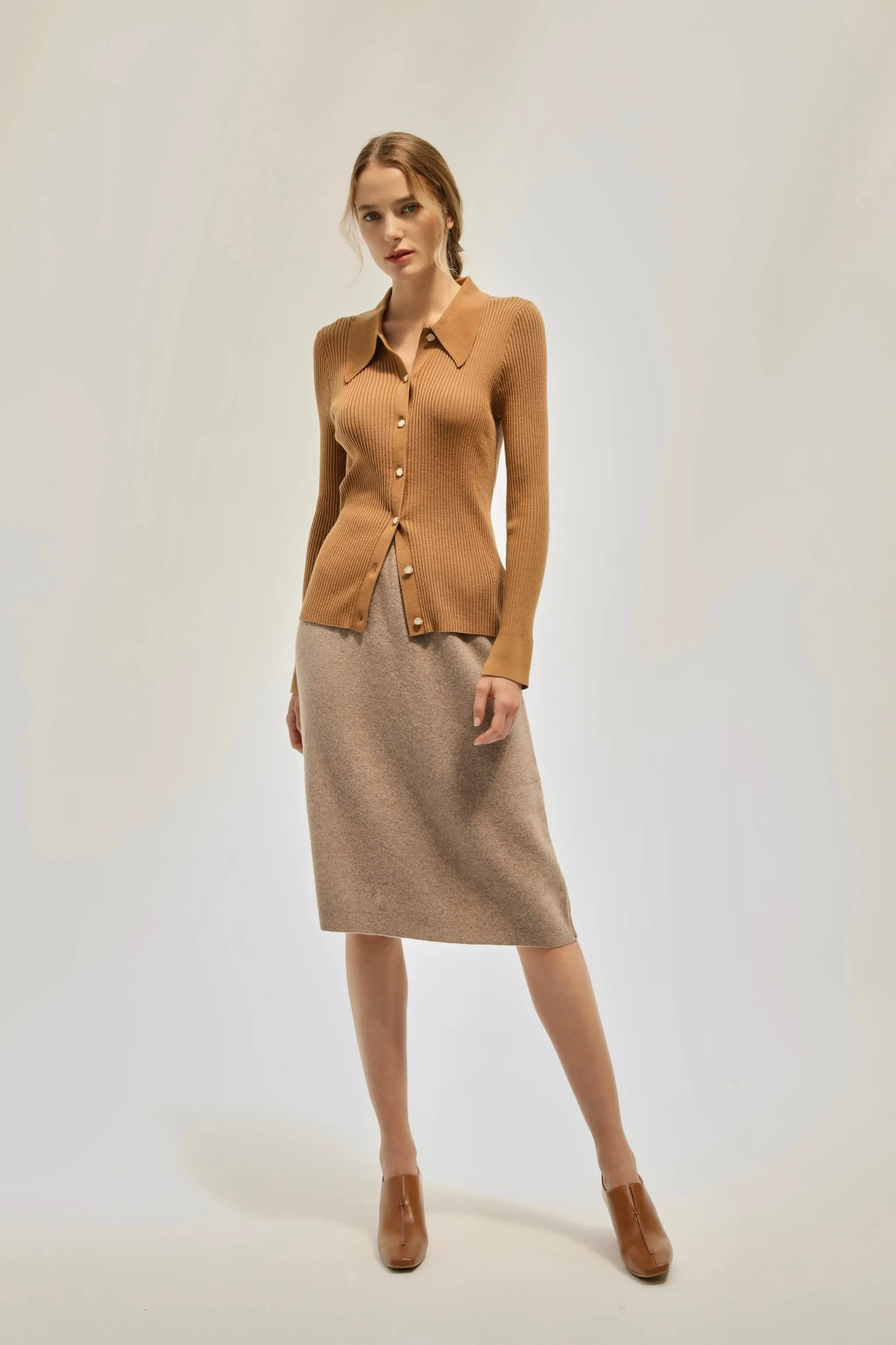 Future Nostalgia Wool Top - Brown