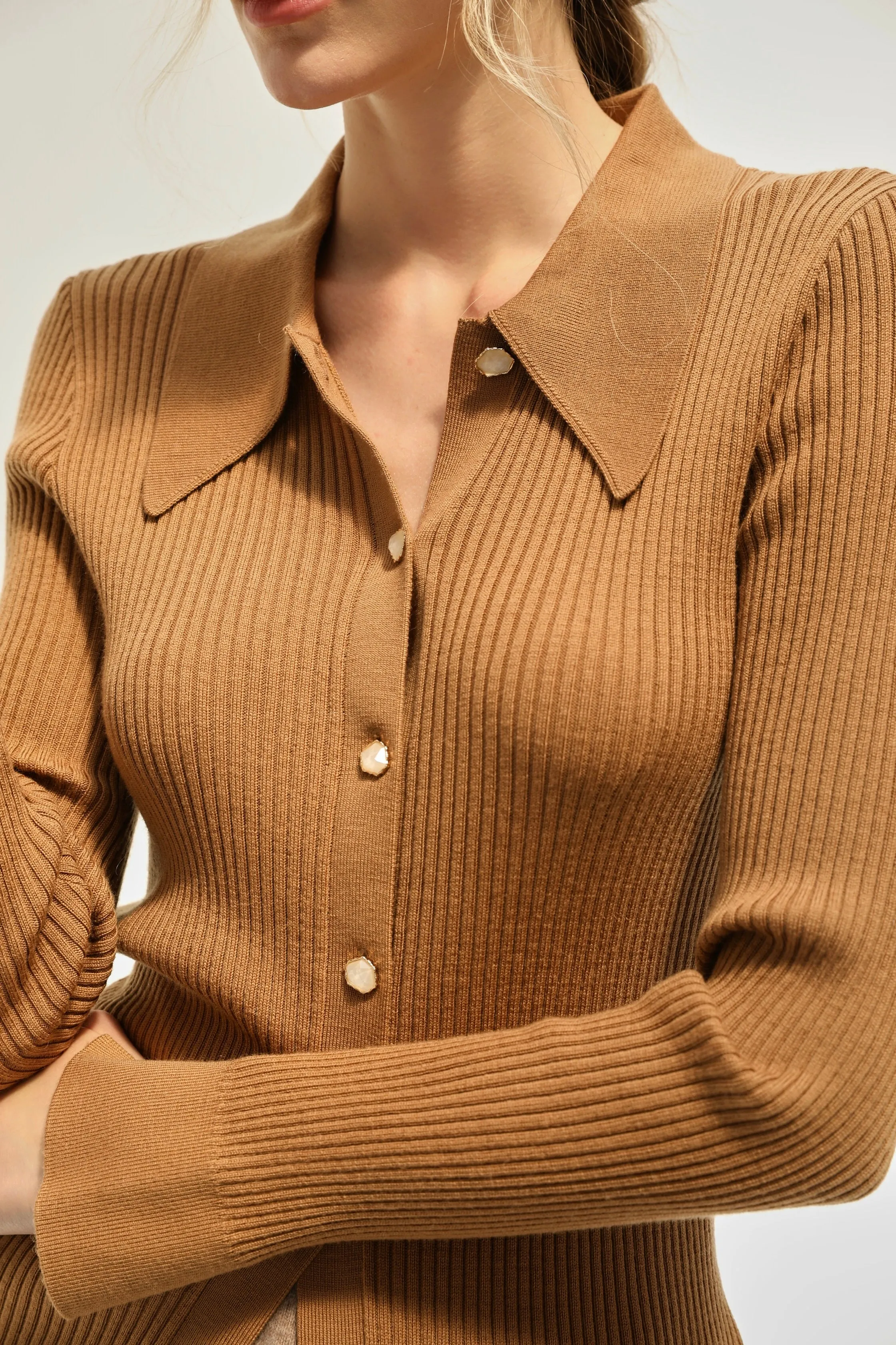 Future Nostalgia Wool Top - Brown
