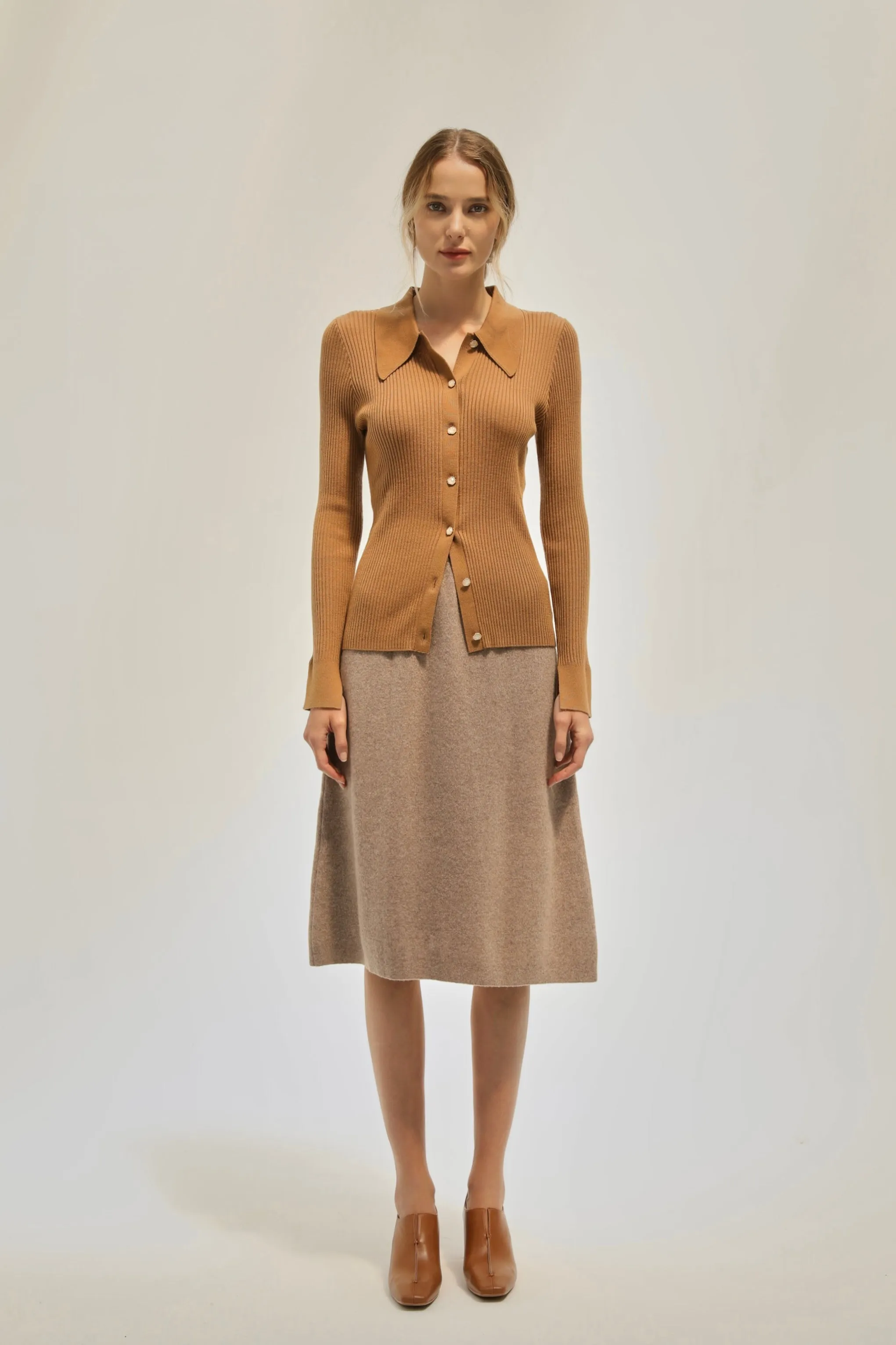 Future Nostalgia Wool Top - Brown