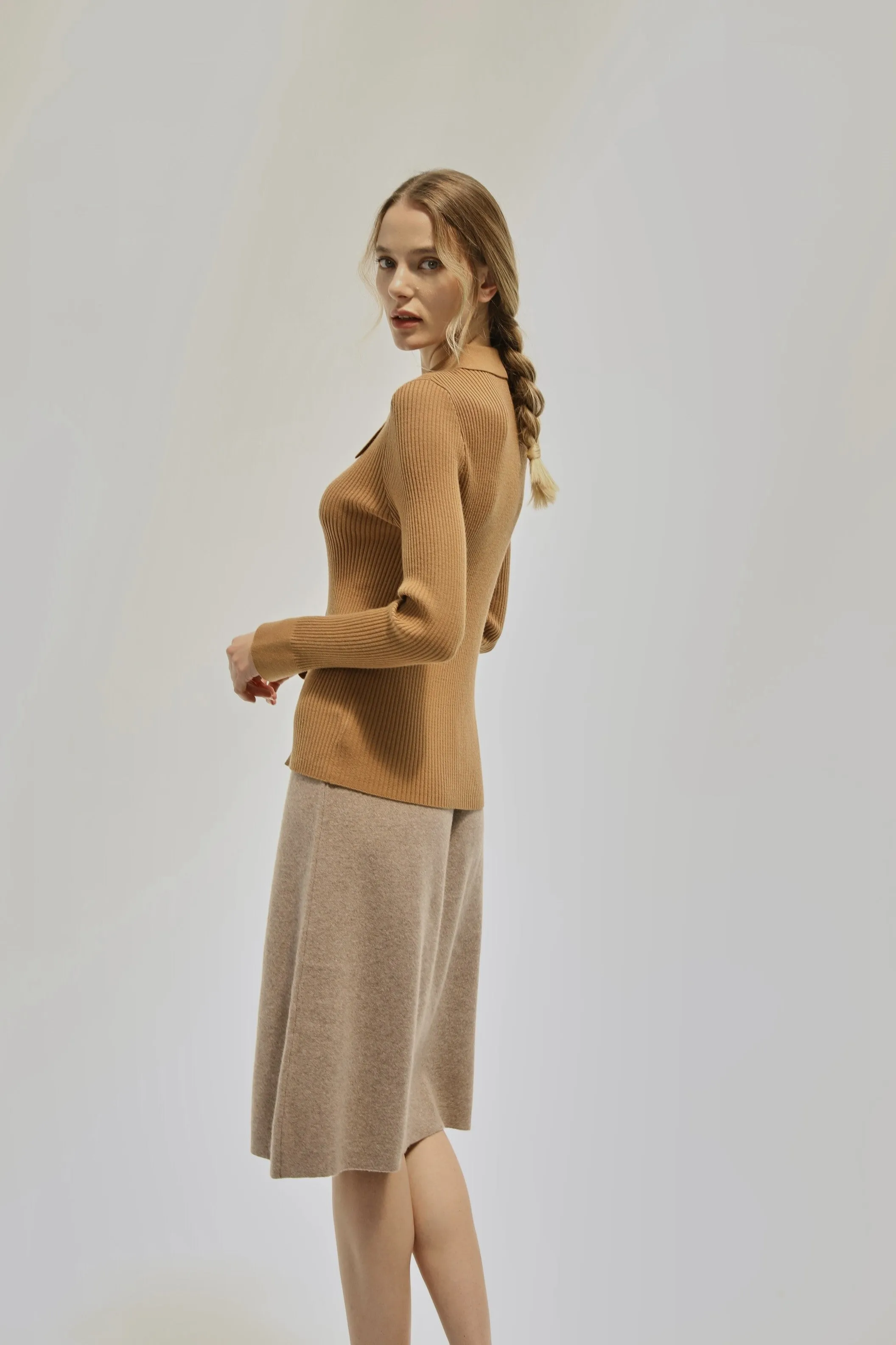 Future Nostalgia Wool Top - Brown