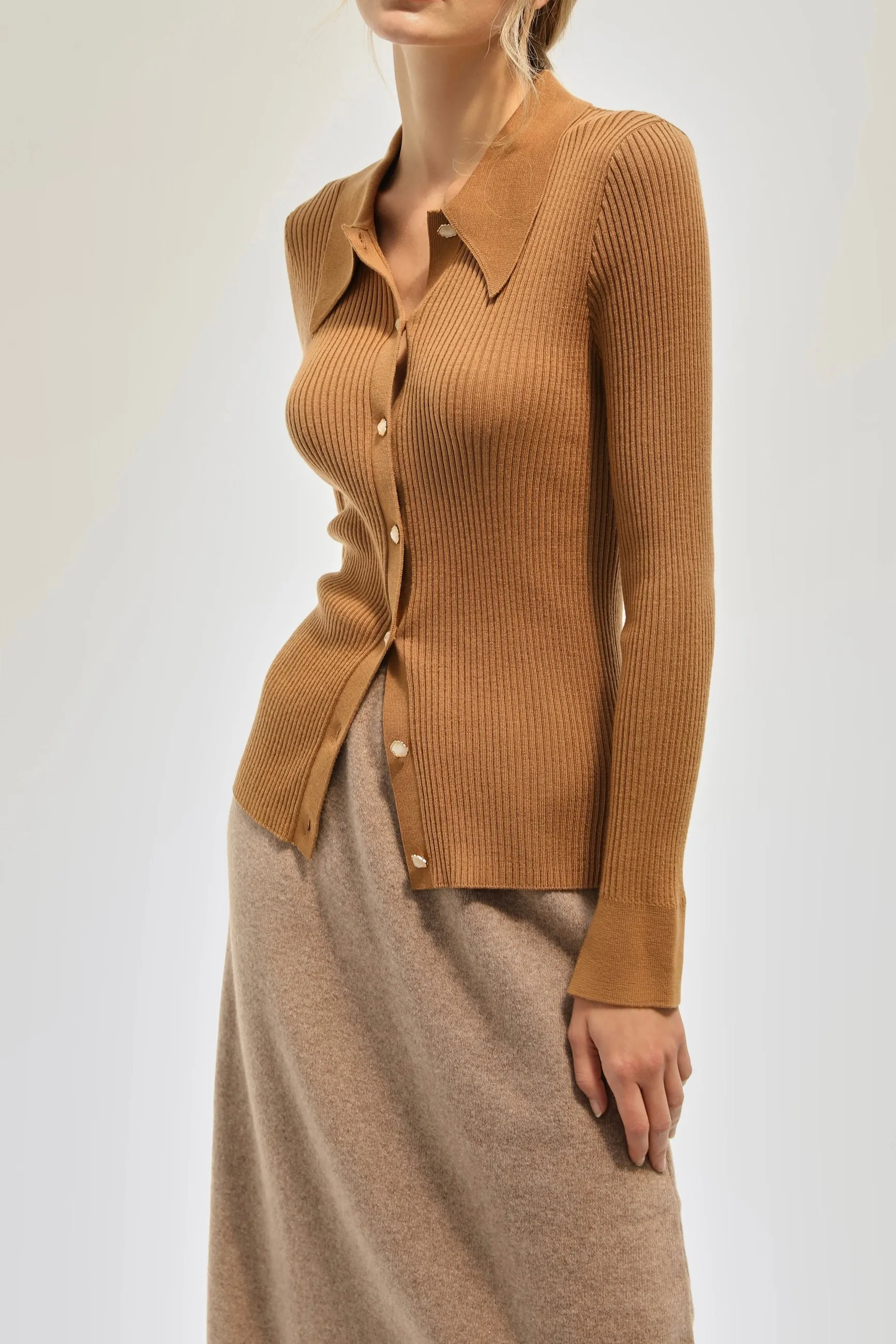 Future Nostalgia Wool Top - Brown