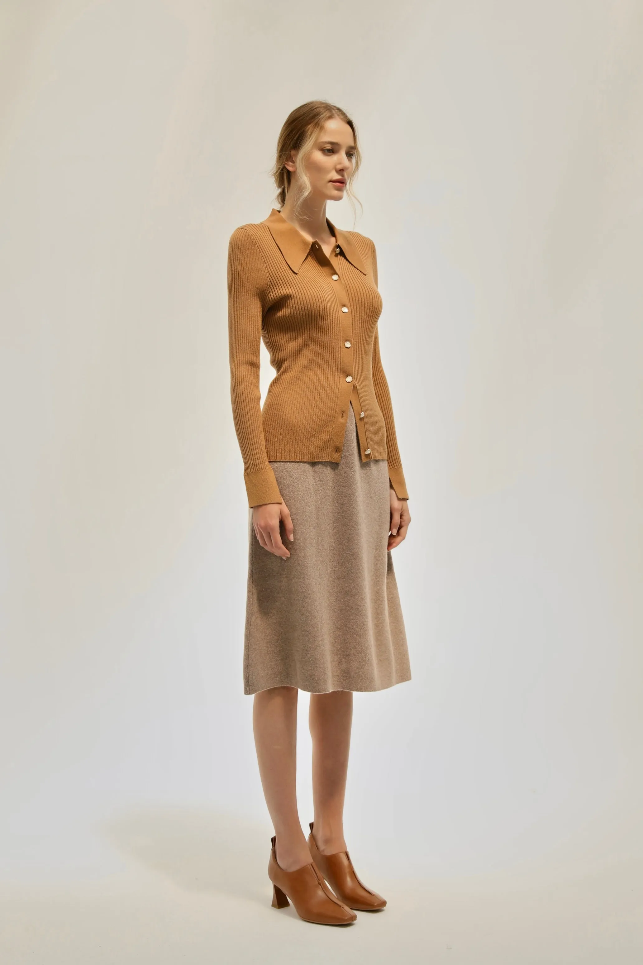 Future Nostalgia Wool Top - Brown