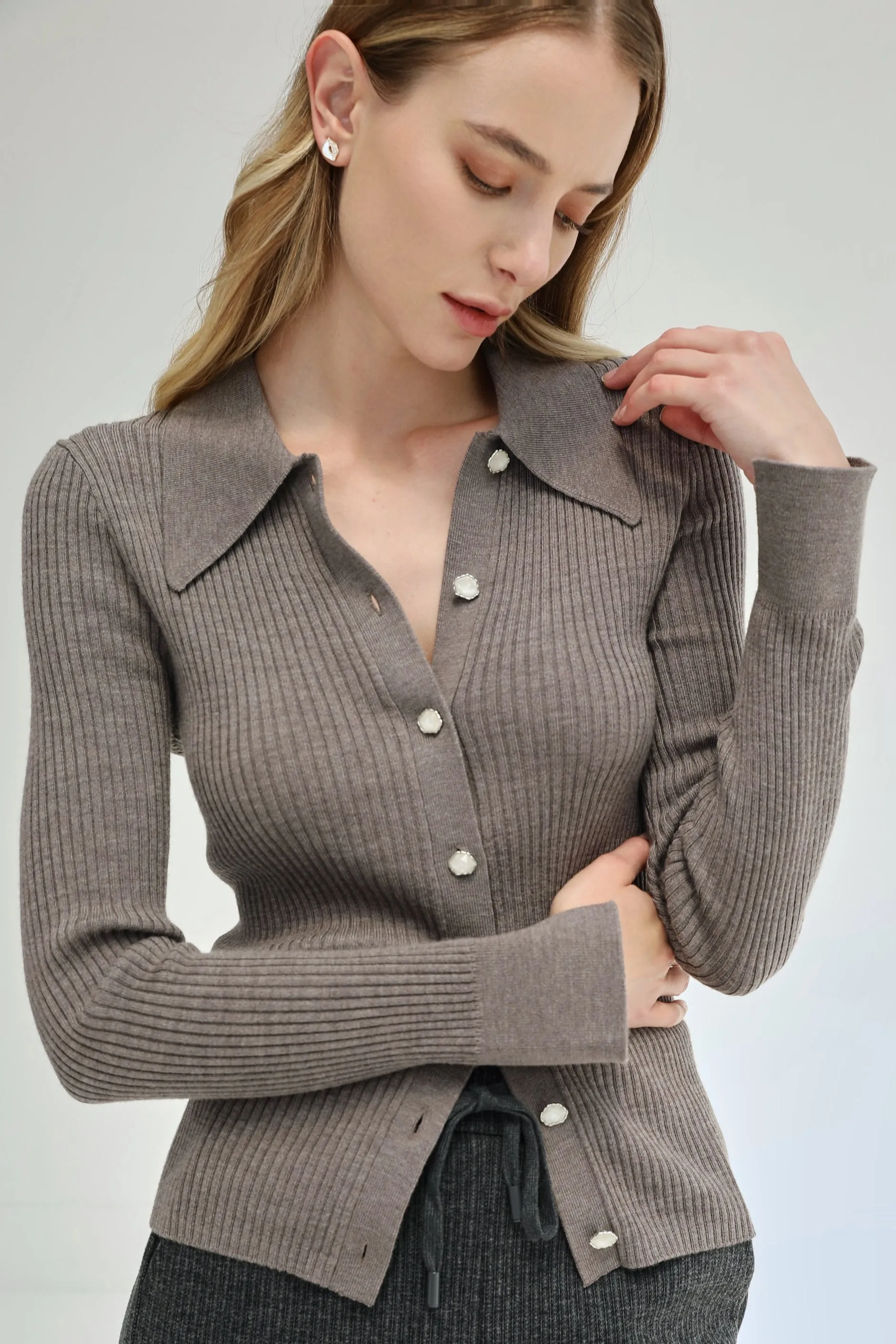 Future Nostalgia Wool Top - Grey