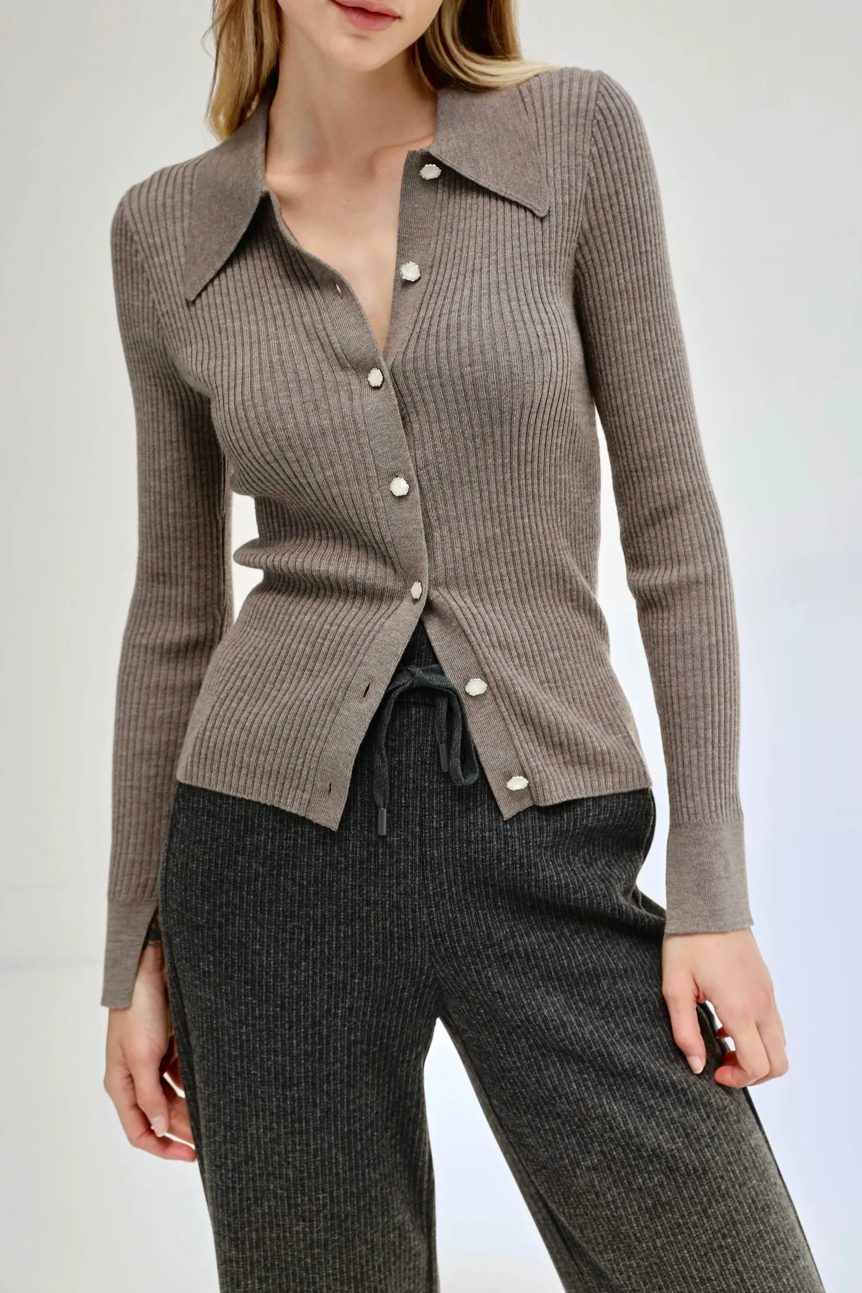 Future Nostalgia Wool Top - Grey