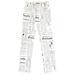 Galliano Newspaper Print Pants Fit 30" Waist