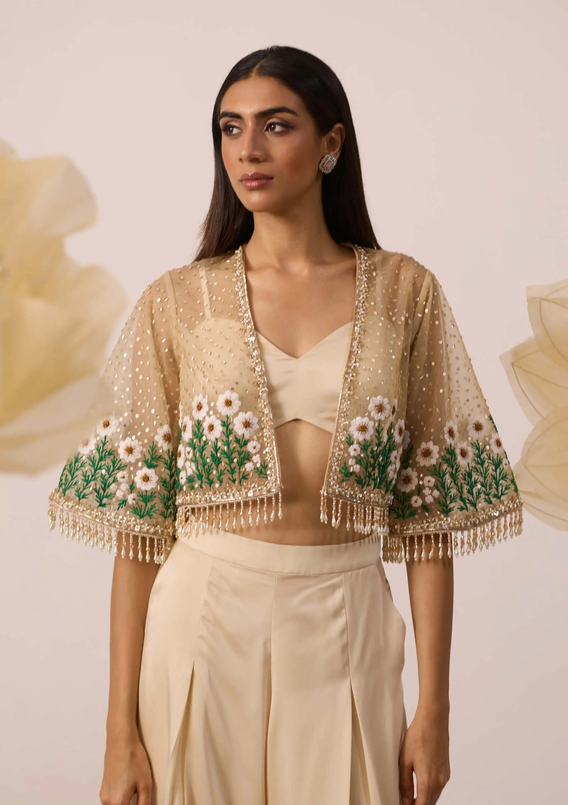 Gazania ivory cape and pant set