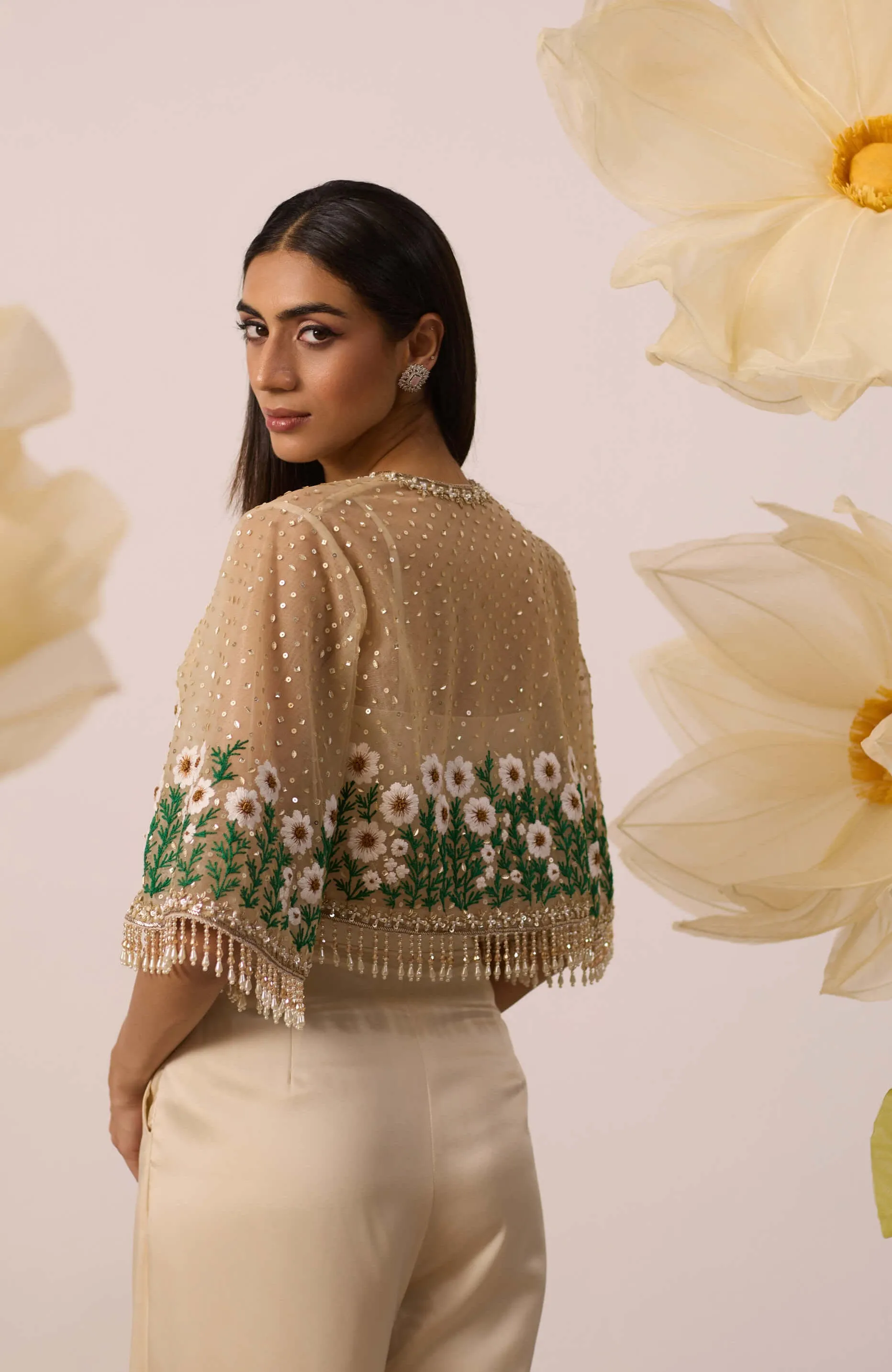 Gazania ivory cape and pant set