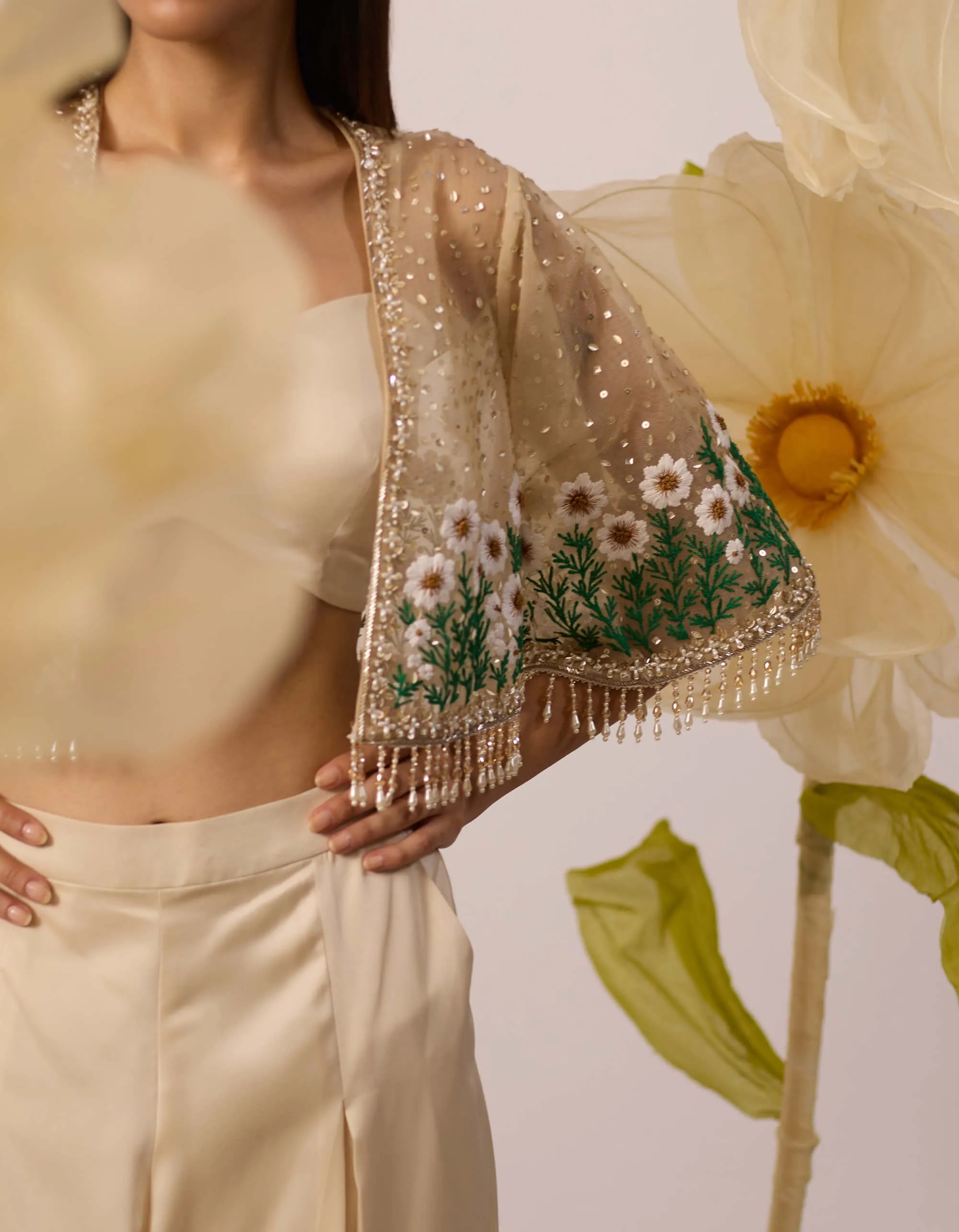 Gazania ivory cape and pant set