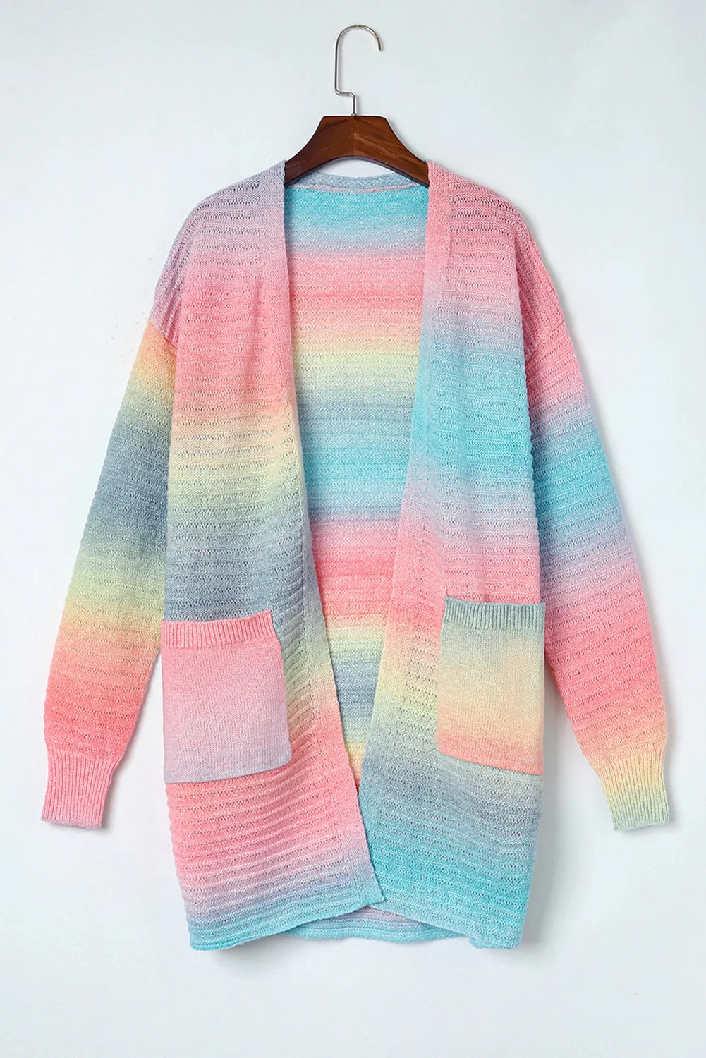 Gradient Knit Open Cardigan