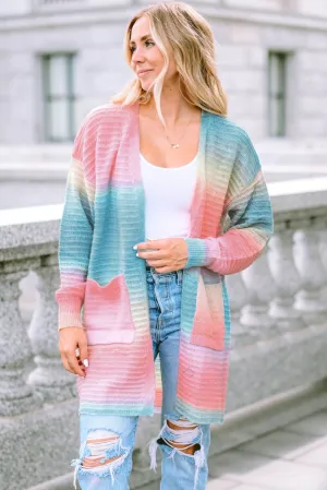 Gradient Knit Open Cardigan